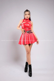Outfit Phối Sẵn (Chân Váy Da Đỏ phối Đai Nịt 5 Xích)