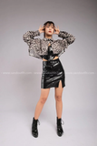 Outfit Phối Sẵn - (Chân Váy Da phối Áo Quây Da Bóng)