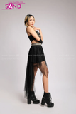 Outfit Phối Sẵn - (Chân Váy Lưới Voan phối Áo 2 Dây Đính Đá)