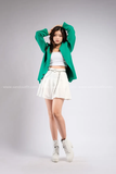 Outfit Phối Sẵn - (Chân Váy Trắng phối Vest Xanh Lá)