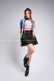 Outfit Phối Sẵn - (Chân Váy Xếp Li Đen phối Áo Croptop)