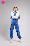 Outfit Phối Sẵn - (Quần 4 Túi Xanh Dương phối Gile Phao Trắng)