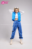 Outfit Phối Sẵn - (Quần 4 Túi Xanh Dương phối Phao Gile Xanh Dương)