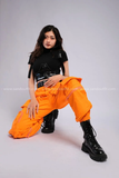Outfit Phối Sẵn - (Quần 6 Túi Cam phối Áo Croptop)