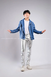Outfit Phối Sẵn - (Quần Bạc phối Áo Khoác Da Xanh Dương)