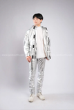 Outfit Phối Sẵn - (Quần Bạc phối Áo Khoác Hoodie Ánh Kim Bạc)