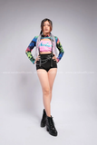 Outfit Phối Sẵn - (Quần Cạp Cao Phối Cutout Loang)