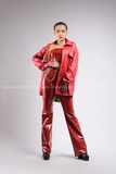Outfit Phối Sẵn - (Quần Da Bóng Đỏ phối Áo Khoác Da Đỏ)