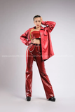 Outfit Phối Sẵn - (Quần Da Bóng Đỏ phối Áo Khoác Da Đỏ)
