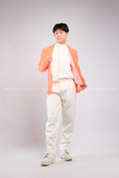 Outfit Phối Sẵn - (Quần Dài Kaki Ống Suông Trắng phối Vest Cam)