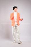 Outfit Phối Sẵn - (Quần Dài Kaki Ống Suông Trắng phối Vest Cam)