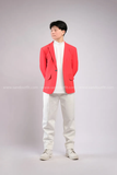 Outfit Phối Sẵn - (Quần Dài Kaki Ống Suông Trắng phối Vest Đỏ)