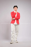 Outfit Phối Sẵn - (Quần Dài Kaki Ống Suông Trắng phối Vest Đỏ)