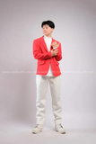 Outfit Phối Sẵn - (Quần Dài Kaki Ống Suông Trắng phối Vest Đỏ)