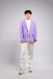 Outfit Phối Sẵn - (Quần Dài Kaki Ống Suông Trắng phối Vest Tím)