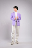 Outfit Phối Sẵn - (Quần Dài Kaki Ống Suông Trắng phối Vest Tím)