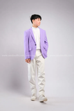 Outfit Phối Sẵn - (Quần Dài Kaki Ống Suông Trắng phối Vest Tím)