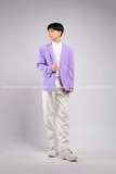 Outfit Phối Sẵn - (Quần Dài Kaki Ống Suông Trắng phối Vest Tím)