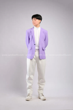 Outfit Phối Sẵn - (Quần Dài Kaki Ống Suông Trắng phối Vest Tím)
