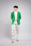 Outfit Phối Sẵn - (Quần Dài Kaki Ống Suông Trắng phối Vest Xanh Lá)