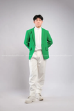 Outfit Phối Sẵn - (Quần Dài Kaki Ống Suông Trắng phối Vest Xanh Lá)