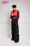 Outfit Phối Sẵn - (Quần Dù Ống Rộng phối Phao Gile Đỏ)