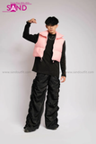 Outfit Phối Sẵn - (Quần Dù Ống Rộng phối Phao Gile Hồng)