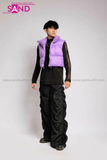 Outfit Phối Sẵn - (Quần Dù Ống Rộng phối Phao Gile Tím)