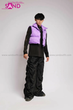 Outfit Phối Sẵn - (Quần Dù Ống Rộng phối Phao Gile Tím)