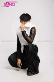Outfit Phối Sẵn - (Quần Dù Ống Rộng phối Phao Gile Trắng)