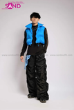 Outfit Phối Sẵn - (Quần Dù Ống Rộng phối Phao Gile Xanh Dương)