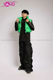 Outfit Phối Sẵn - (Quần Dù Ống Rộng phối Phao Gile Xanh Lá)