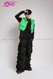 Outfit Phối Sẵn - (Quần Dù Ống Rộng phối Phao Gile Xanh Lá)