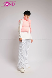 Outfit Phối Sẵn - (Quần Dù Ống Rộng Trắng phối Phao Gile Hồng)