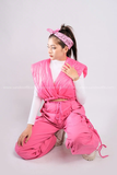 Outfit Phối Sẵn - (Quần Hồng Ống Rộng phối Áo Phao Gile Kiểu)