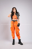 Outfit Phối Sẵn - (Quần Jogger Cam phối Áo Crt Da)