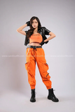 Outfit Phối Sẵn - (Quần Jogger Cam phối Áo Crt Da)