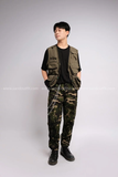 Outfit Phối Sẵn - (Quần Jogger Camo phối Gile Xanh Rêu)