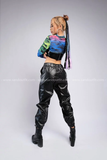 Outfit Phối Sẵn - (Quần Jogger Da phối Áo Quây Da Bóng Cutout Loang)