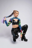 Outfit Phối Sẵn - (Quần Jogger Da phối Áo Quây Da Bóng Cutout Loang)