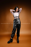 Outfit Phối Sẵn - (Quần Jogger Da phối Bodysuit Phụ Kiện)