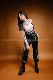 Outfit Phối Sẵn - (Quần Jogger Da phối Bodysuit Phụ Kiện)