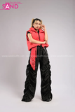 Outfit Phối Sẵn - (Quần Jogger Dù Ống Rộng phối Phao Gile Đỏ)