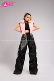 Outfit Phối Sẵn - (Quần Jogger Dù Ống Rộng phối Phao Gile Hồng)