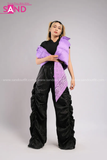Outfit Phối Sẵn - (Quần Jogger Dù Ống Rộng phối Phao Gile Tím)