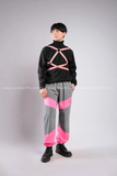 Outfit Phối Sẵn - (Quần Jogger Phản Quan Hồng phối Đai Chéo Hồng)