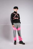 Outfit Phối Sẵn - (Quần Jogger Phản Quan Hồng phối Đai Chéo Hồng)