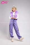 Outfit Phối Sẵn - (Quần Kaki Form Ống Rộng Tím phối Phao Gile Tím)