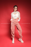 Outfit Phối Sẵn - (Quần Kaki Hồng phối Áo Quây Khóa Gài Trước)
