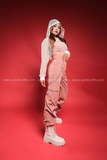 Outfit Phối Sẵn - (Quần Kaki Hồng phối Yếm Hồng)